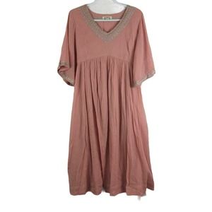 April Cornell Gauze Lined Embroidered Maxi Dress